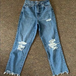 Garage Vintage Ripped Straight Cut Jeans